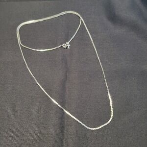 Vintage Crown TRIFARI Signed Silver Tone Chain 30" Necklace